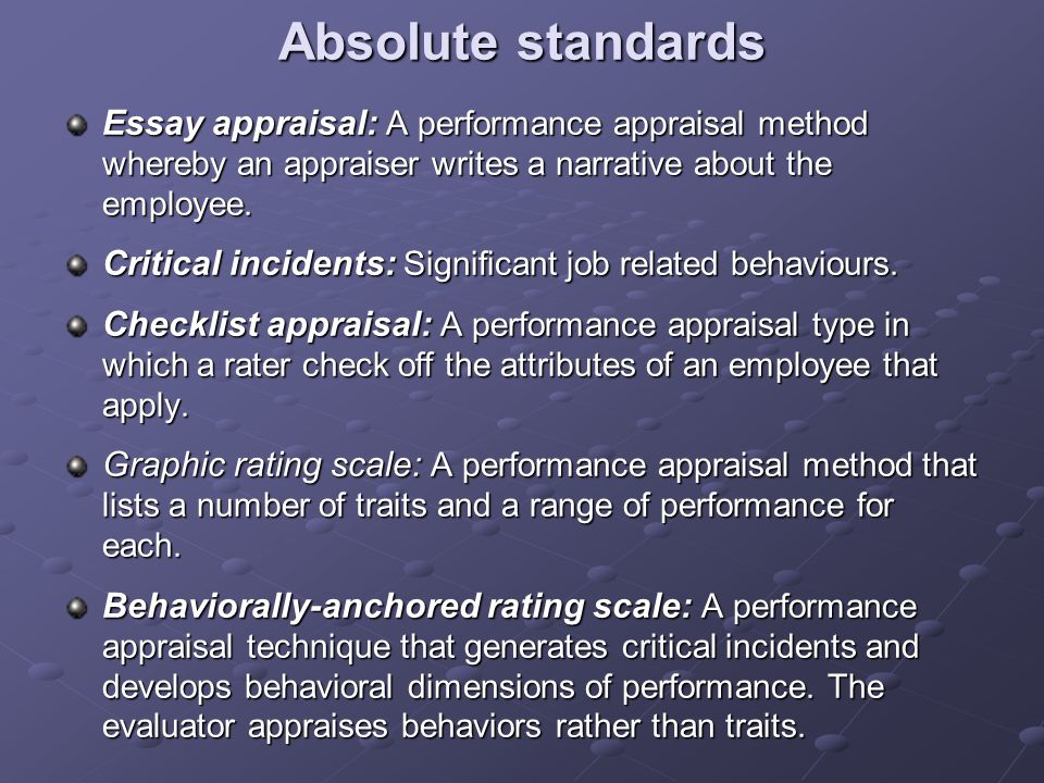 Traditional Methods of Performance Appraisal